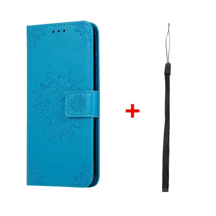 Чехол-бумажник с объемным цветочным рисунком для Xiaomi mi A3 Lite A3 Pro, чехол-книжка S для Xio mi A1 A2 A3 M1906F9SI, кожаный чехол-книжка с морем - Цвет: Синий