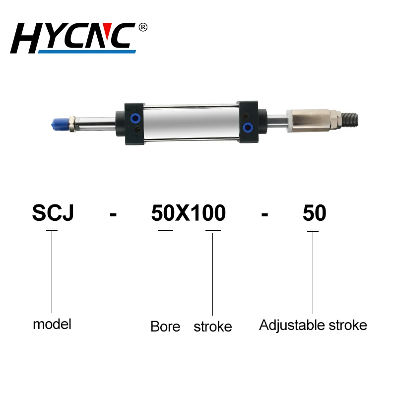 SCJ цилиндр с регулируемым ходом SCJ50 X 100X150X200 ход двойной выход пневматический