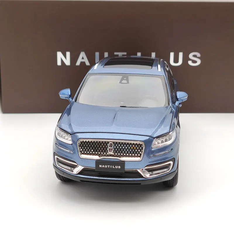 Оригинал 1:18 для L ~ coln Nautilus 2018 Blue Luxury SUV литая модель Модель Коллекция игрушек
