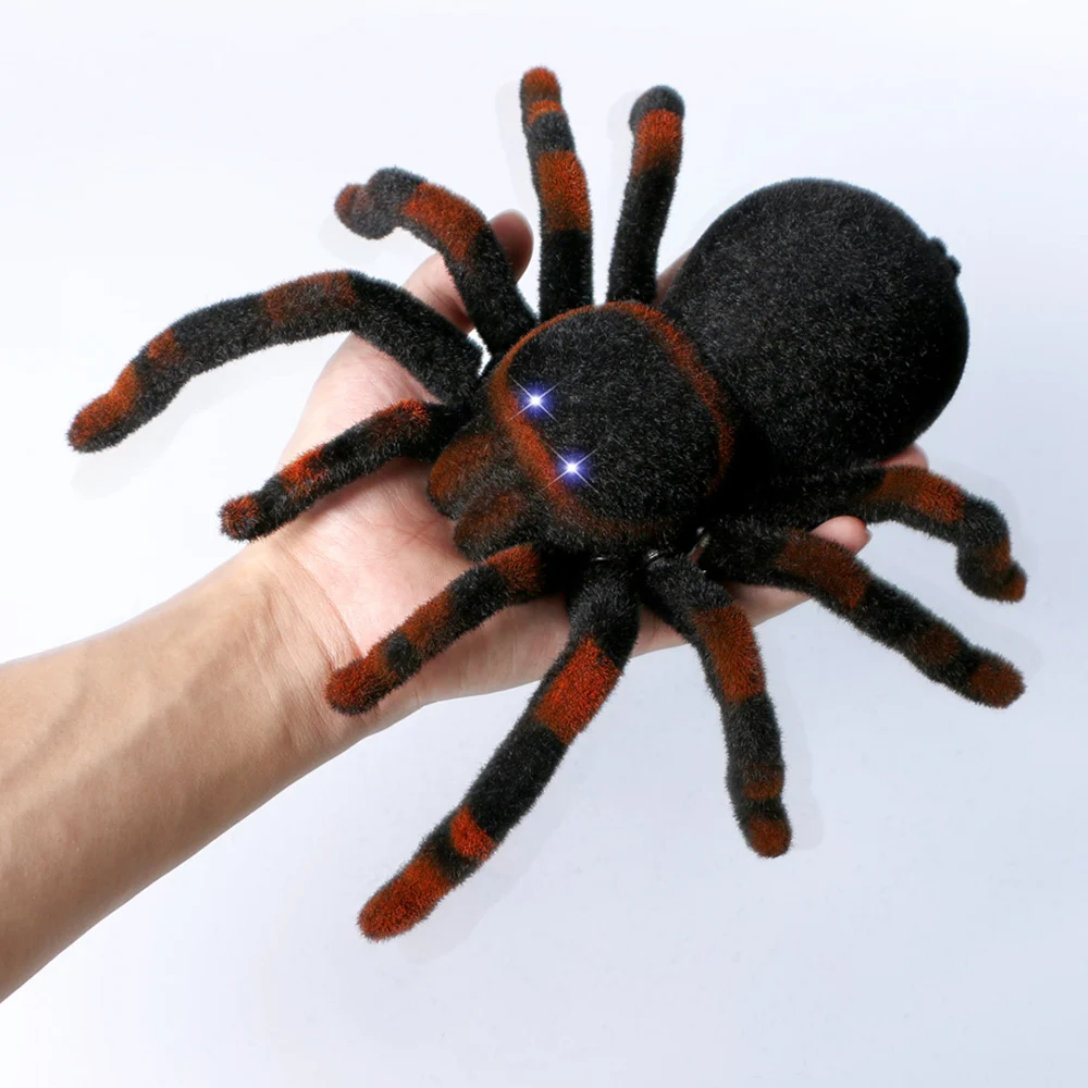 

Electronic Simulation Pet Remote Control Spider Eyes Shine Smart Black Spider Halloween RC Toy Tricky Prank Scary Toy Kids Gift