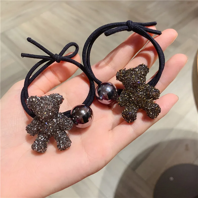 

New Boutique Rhinestone Diamond Bear Hair Accessories Stretch Headband Women