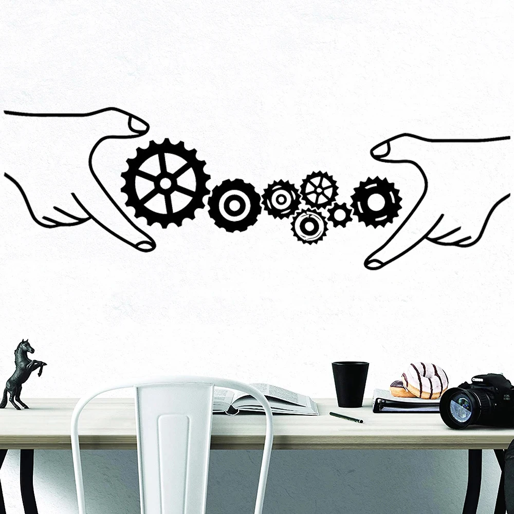 Наклейки на стену механические шестеренки наклейки для работы в команде успеха