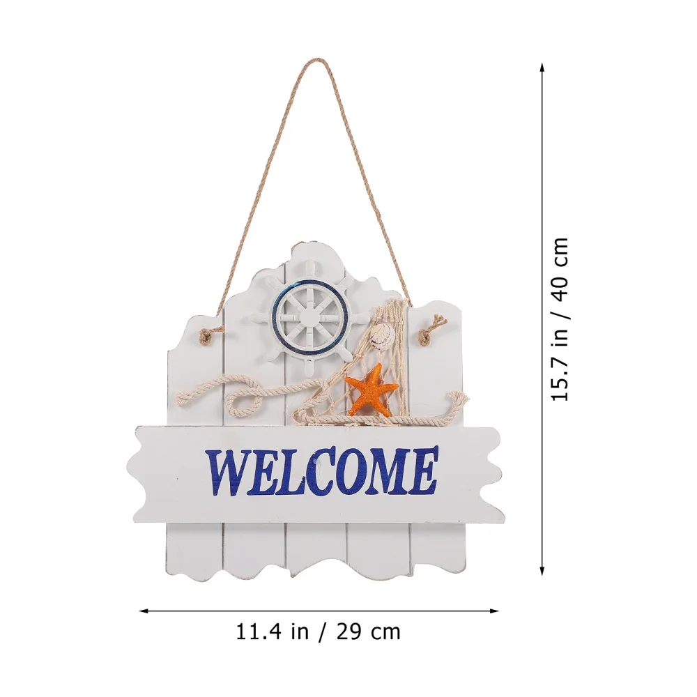 

Ocean Theme Wooden Pendant Wall Door Hanging Welcome Sign Home Furnishing Gift