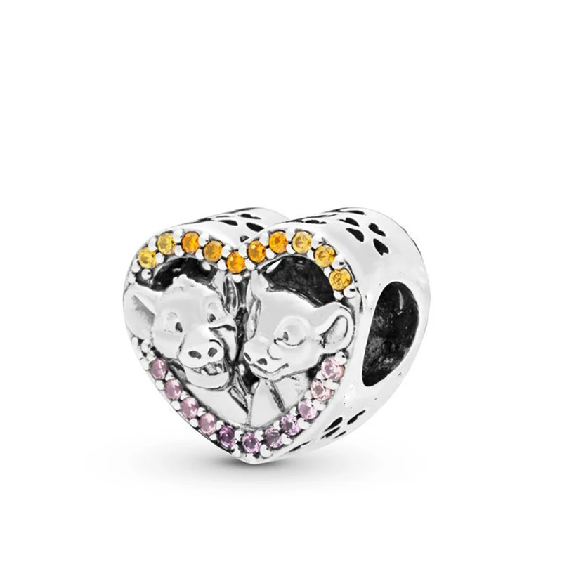 Сердце Король Лев очарование Мода оригинальный ПАН браслет Европа амулеты