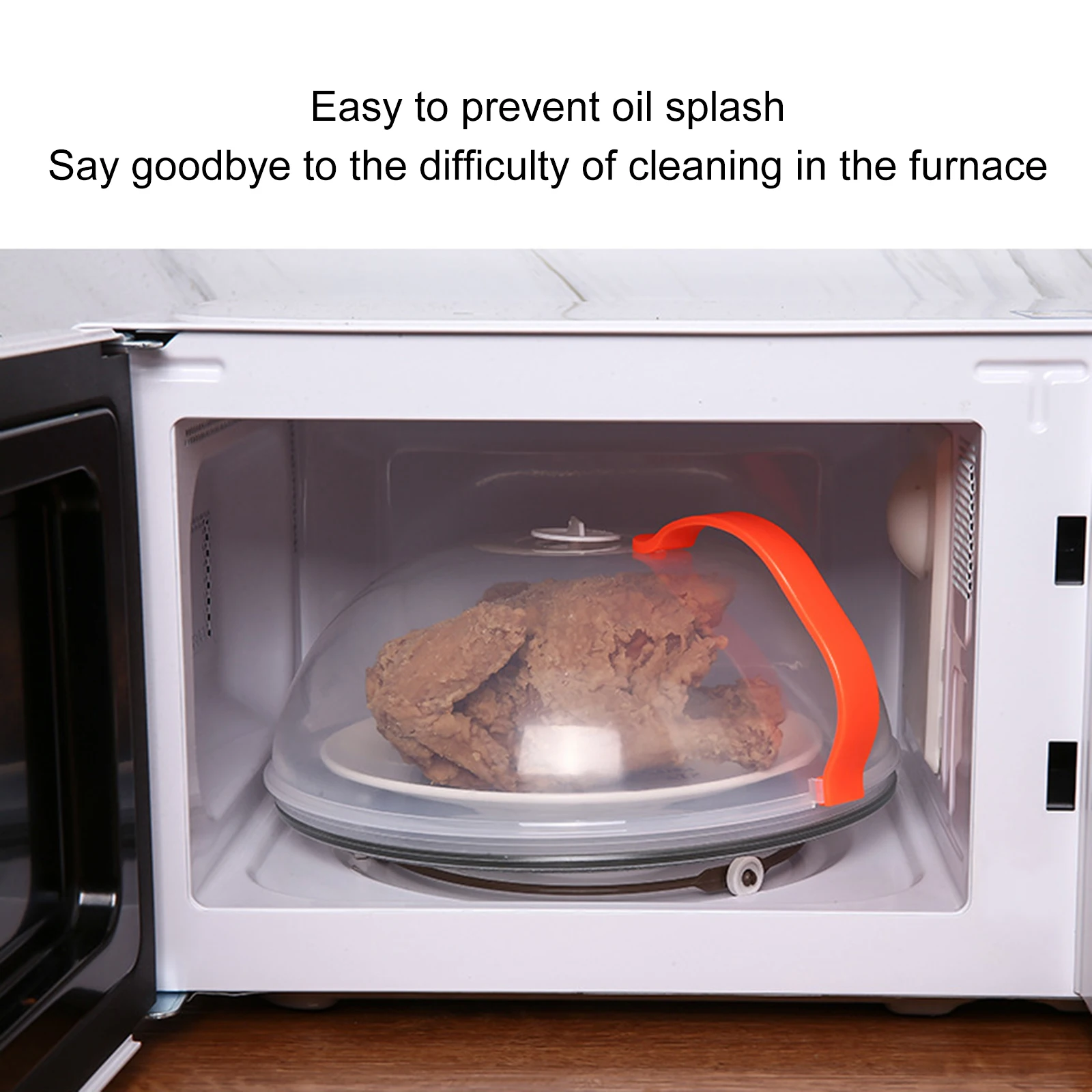 

Transparent Microwave Cover with Rotatable Vent and Anti-scalding Handle High Temperature Resistance Kitchen Tool BOM666