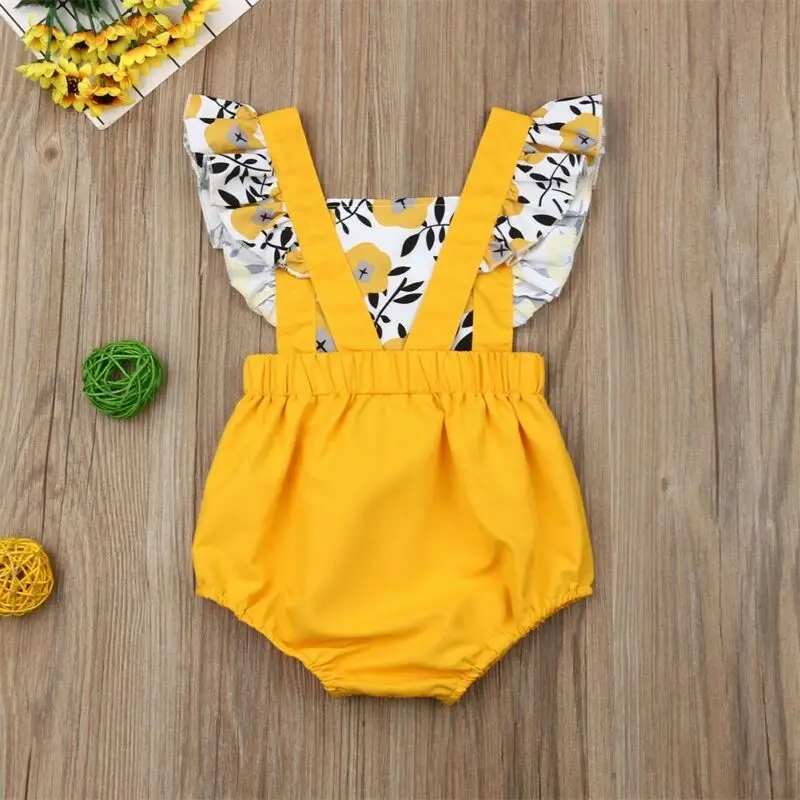 

Fashion Sweet Newborn Baby Girl Floral Romper playsuit Jumpsuit Clothes Outfits