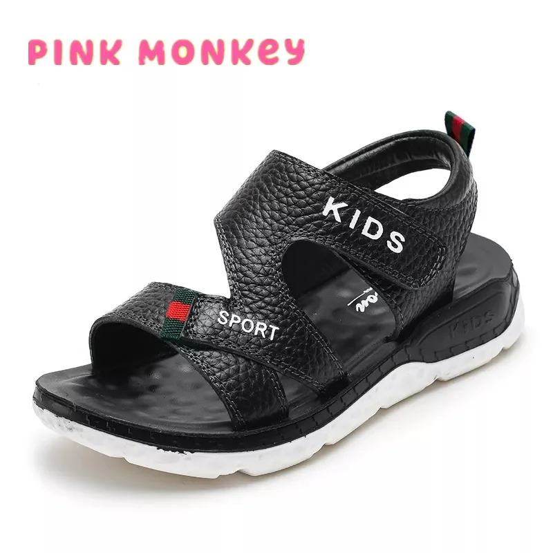 

Comfortable 2021 Summer Boys Sandals Soft Sole Cowhide Casual Kids Sandals