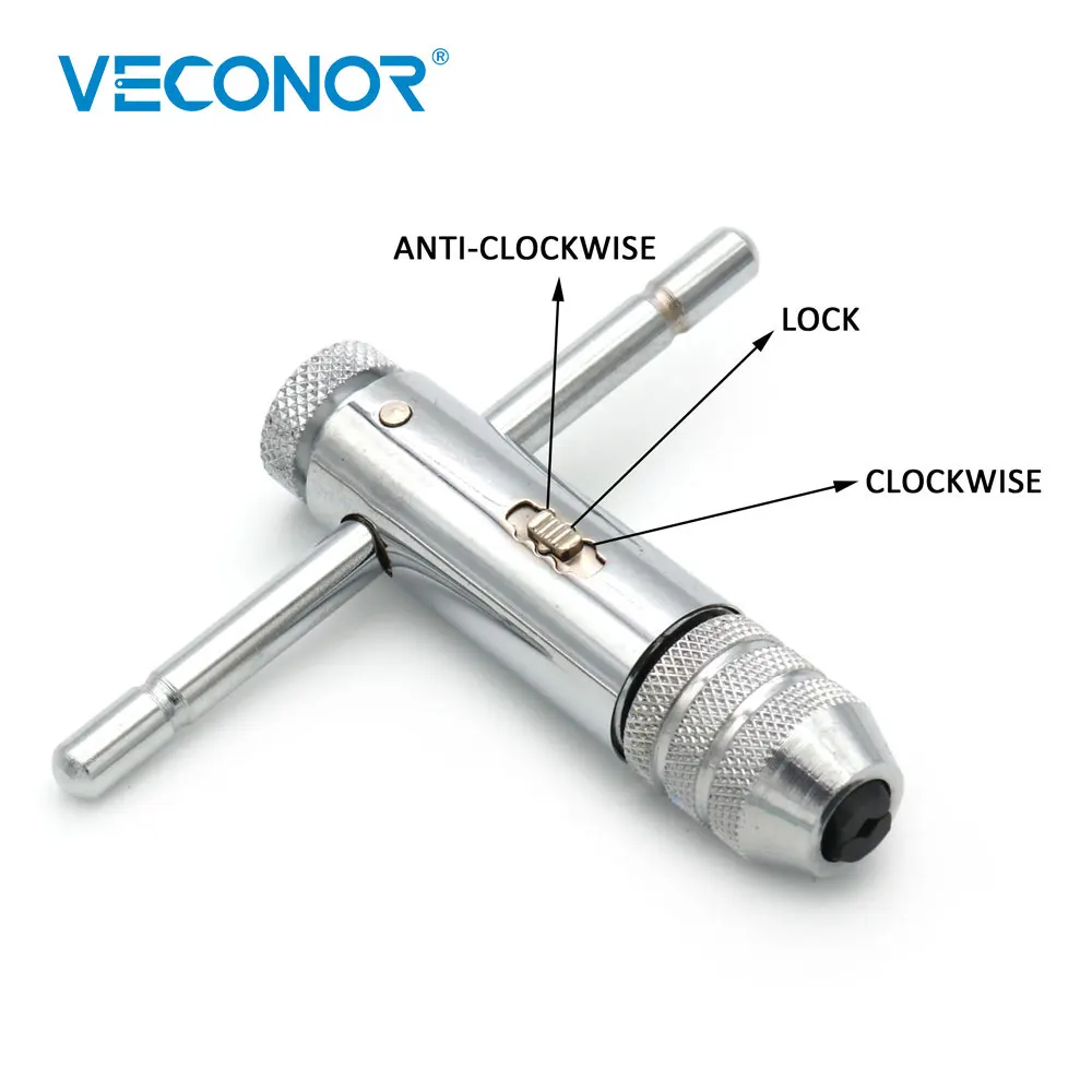 VECONOR 8pcs Reversible Ratchet Tap Wrench Kit with 7pcs Taps Screw Thread Machine Tool Holder | Инструменты