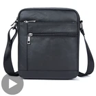 Деловая мужская сумка через плечо из натуральной кожи, мессенджер, маленькие боковые сумки черного цвета для работы, 2020