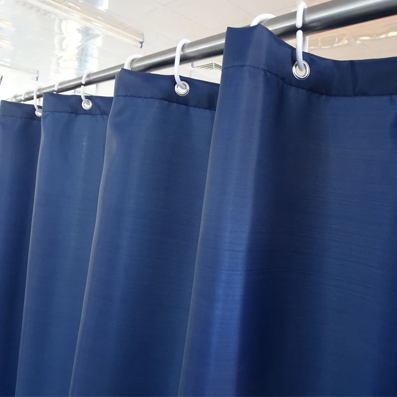 Современные синие занавески для душа из водонепроницаемой ткани однотонные