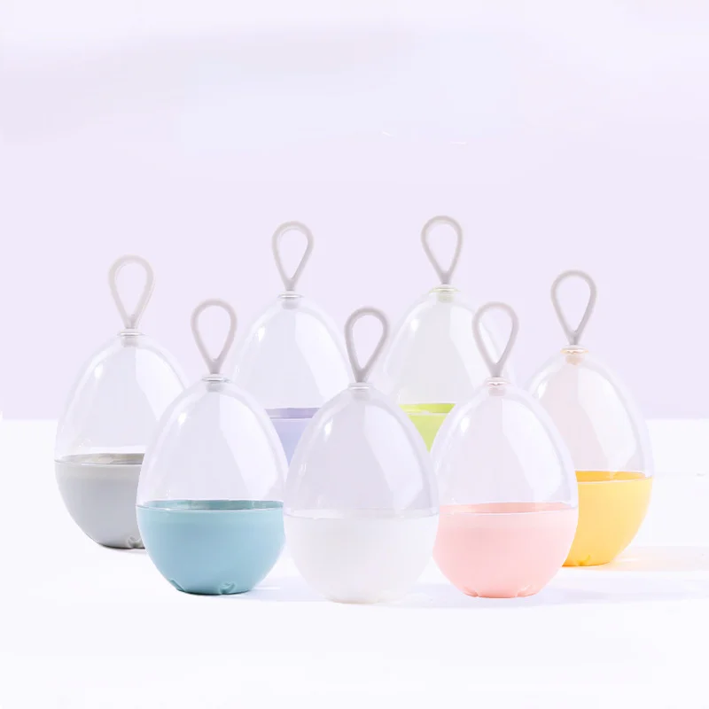 1pc Empty Transparent Puffs Drying Box Storage Case Portable Sponge Stand Cosmetic Egg Shaped Rack Makeup Blender Puff Holder