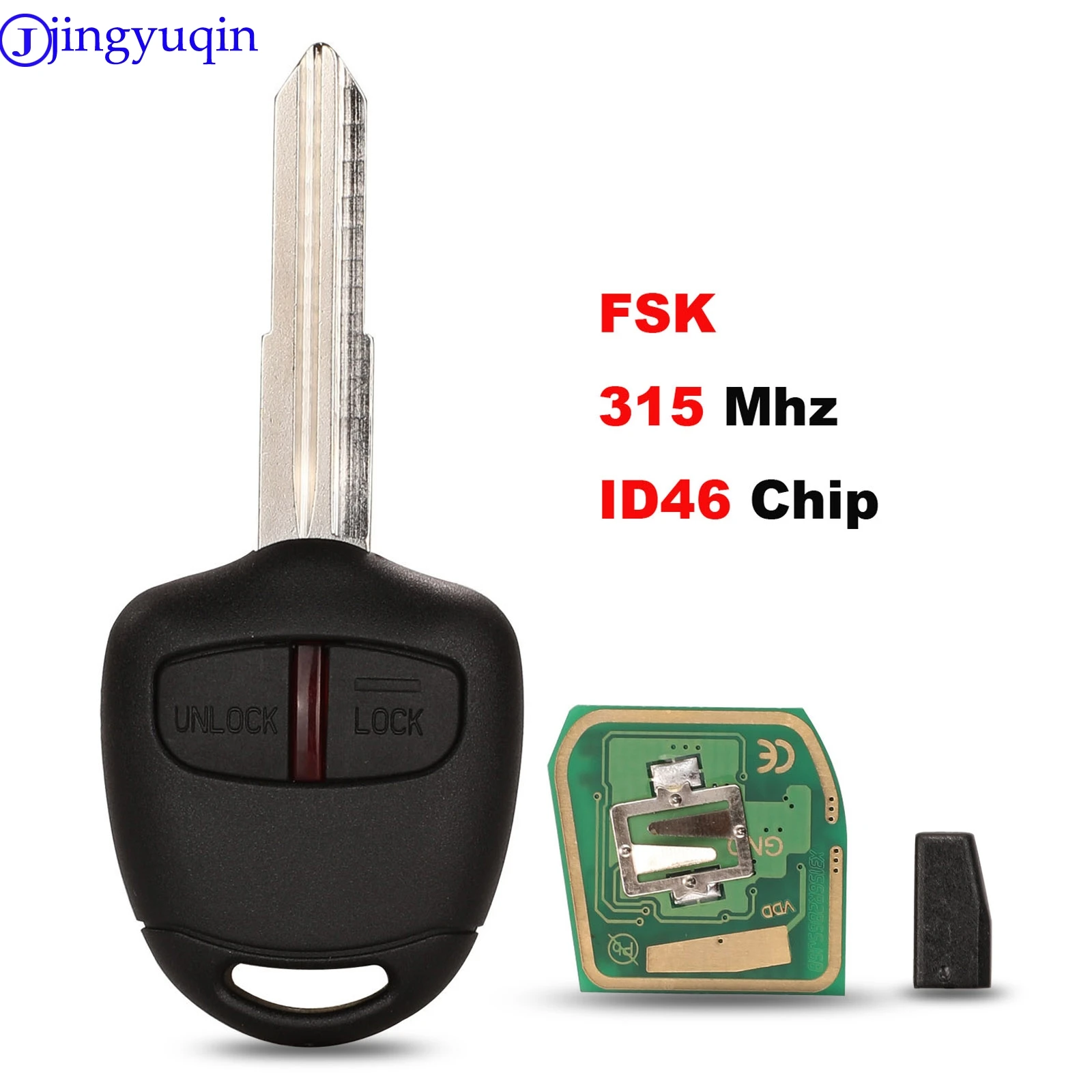 Jingyuqin FSK 315 МГц с ID46 чип чехол для дистанционного ключа от машины Mitsubishi Outlander ASX