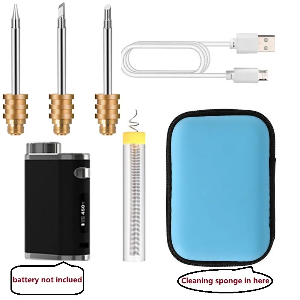 

Паяльник портативный Аккумуляторный с зарядкой от USB, 1-75 Вт