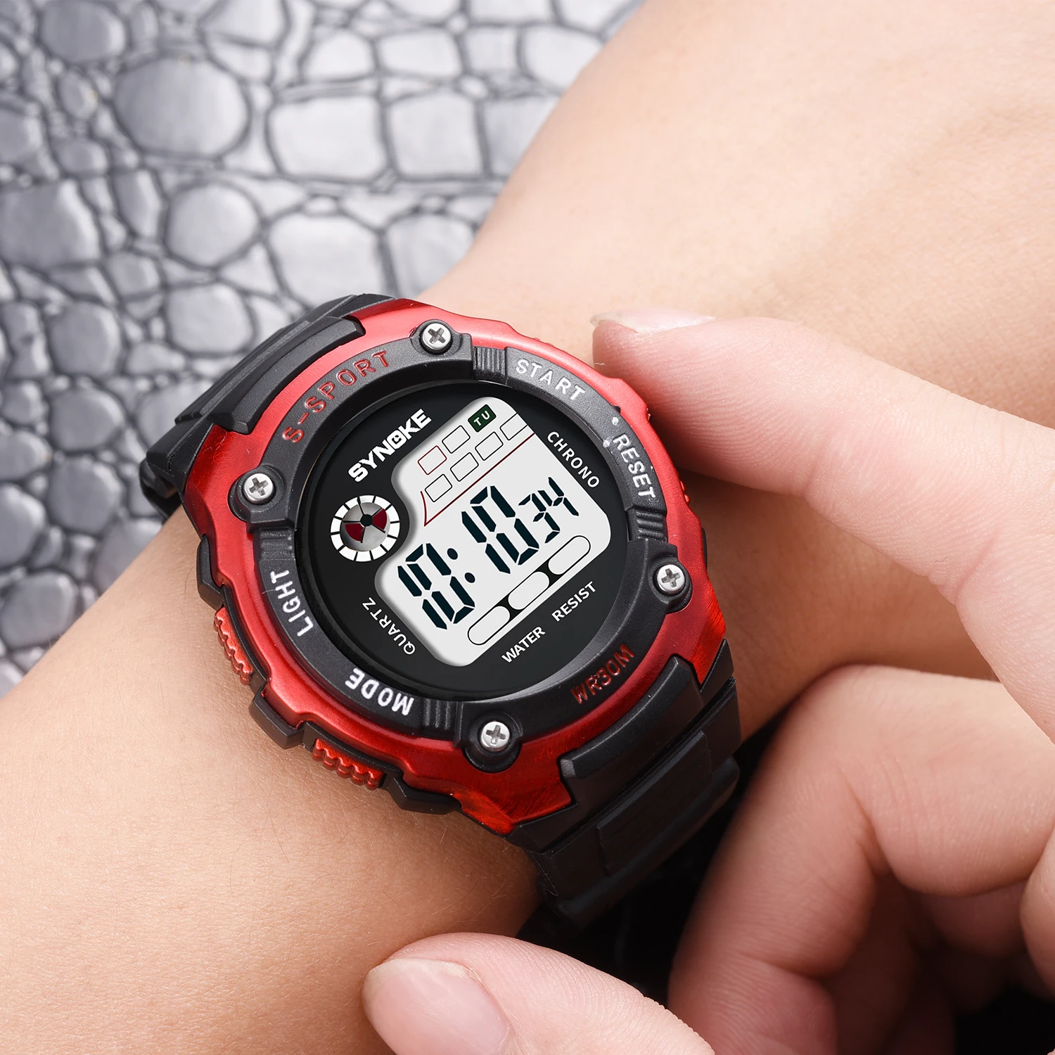 Часы SYNOKE детские цифровые водонепроницаемые спортивные электронные