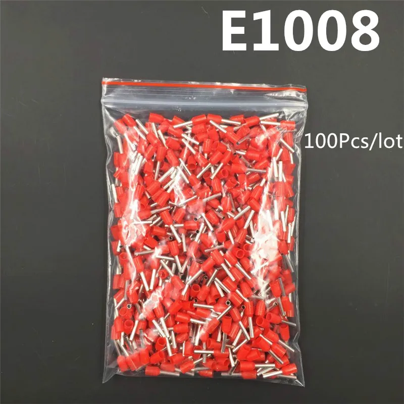 100 шт. E1008 изоляционные трубки терминал 1MM2 18AWG кабель провода разъем изоляционный