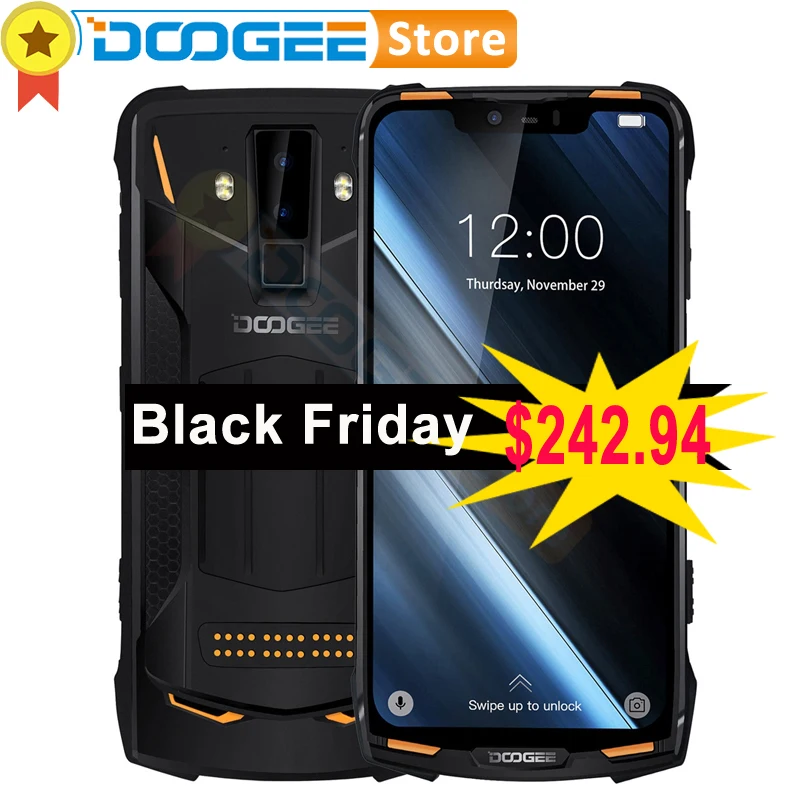 DOOGEE S90 IP68/IP69K Водонепроницаемый 6GB 128GB сотовый телефон ударопрочный 5050mAh 6,18 ''MT6671 16MP камера смартфон