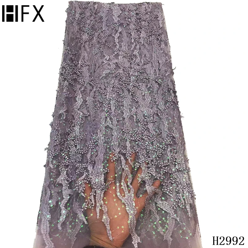 HFX новейший дизайн французская чистая кружевная ткань высокого качества Серый