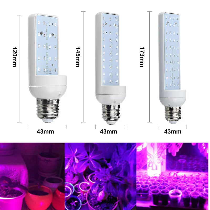 Светодиодный лампа для выращивания растений с питанием от источника E27110V 220V