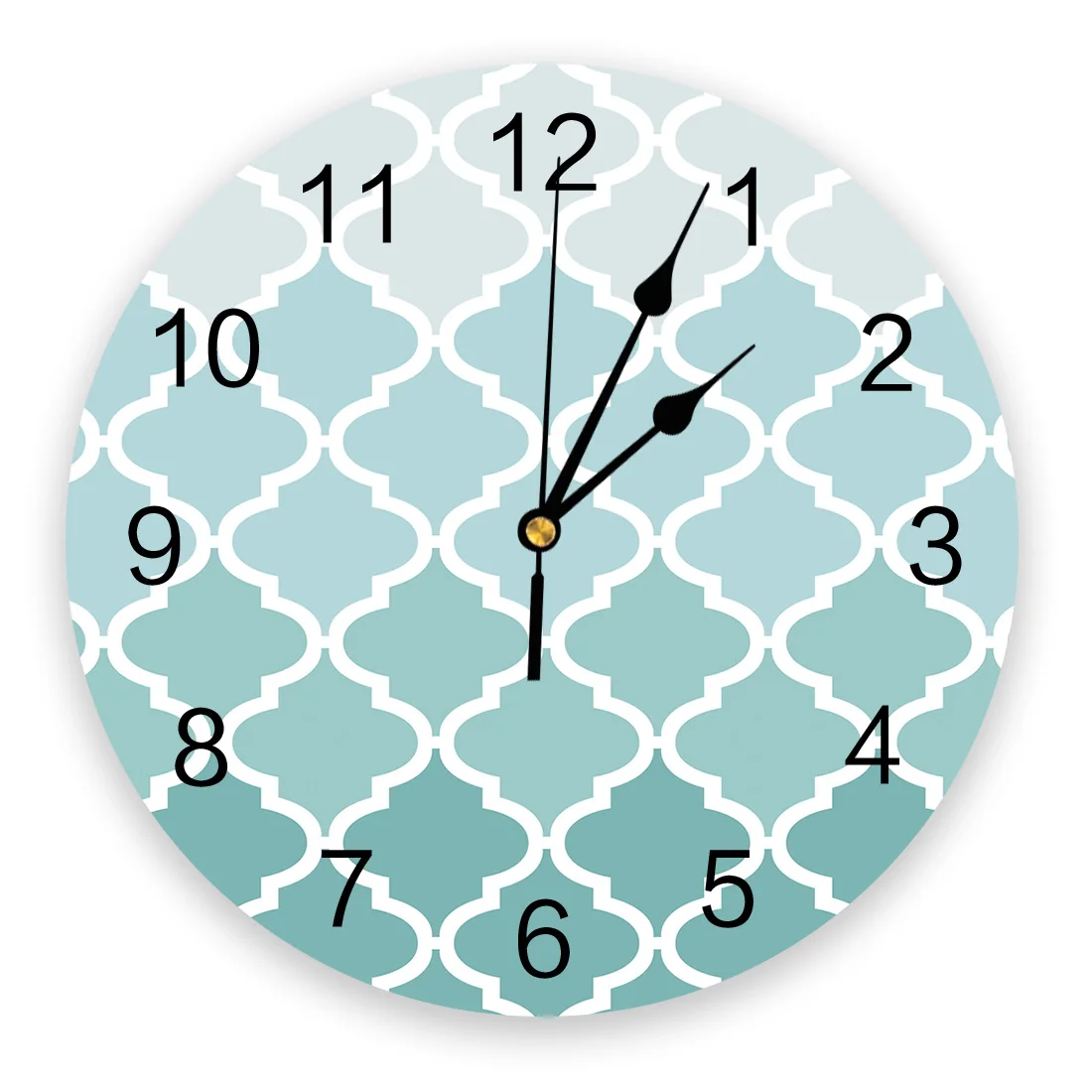 Геометрические синие зеленые градиентные бирюзовые настенные часы для девочек и