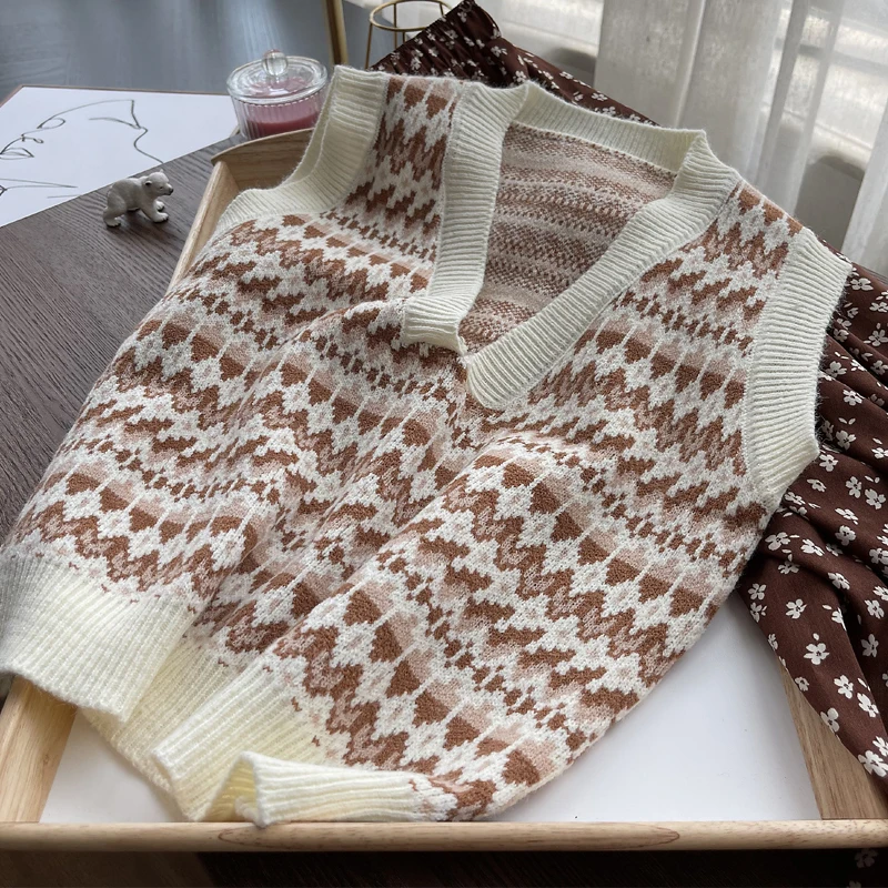 Женский модный вязаный жилет свитер с V-образным вырезом женский без рукавов