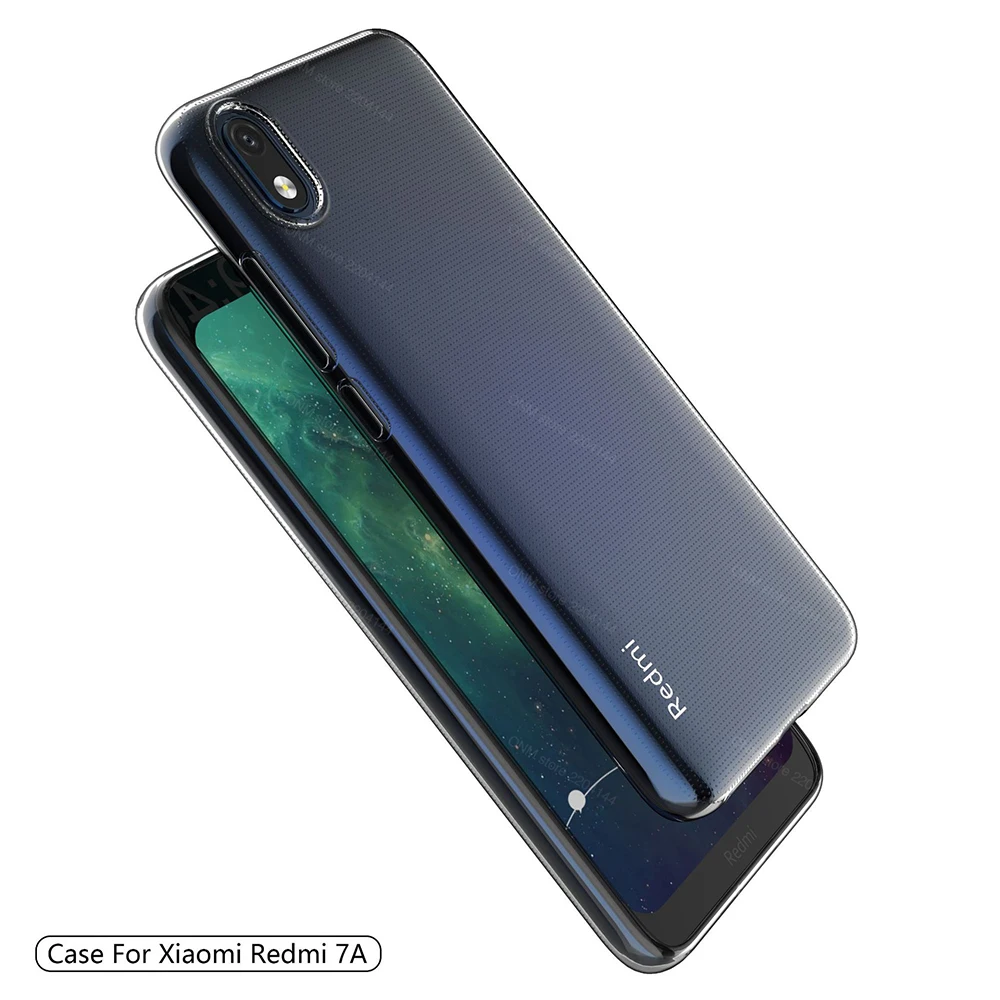 Чехол для Xiaomi Redmi 7A прозрачный силиконовый бампер мягкий чехол прозрачная задняя