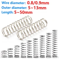 10pcs compress pressure spring y type rotor return cylidrical coil od 5mm13mm steel wire diameter 0 8mm 0 9mm stainless steel