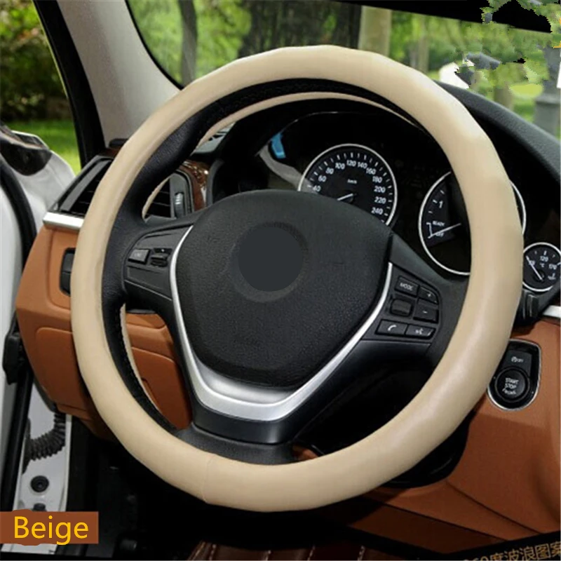 Free Shipping Hot 38CM Natural Odorless Lambskin Car Steering Wheel Cover Anti-Slip Automotive Accessories | Автомобили и