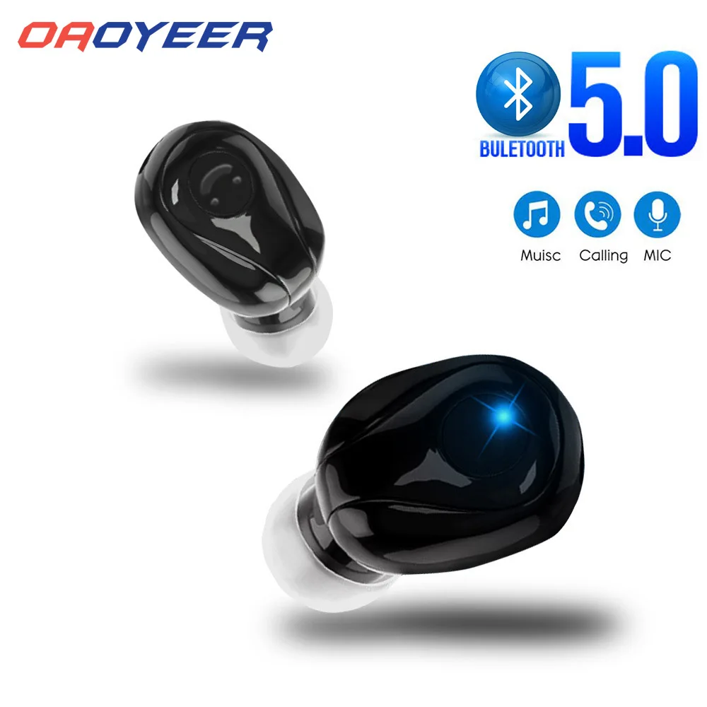 Миниатюрные наушники вкладыши 5 0 Bluetooth Беспроводная Hi Fi гарнитура с микрофоном