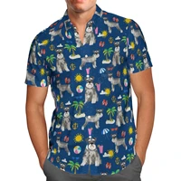 hawaii shirt hawaiian beach summer funny schnauzer 3d printed mens shirt harajuku tee hip hop casual shirts 08
