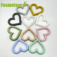 fosmeteor pieces heart silicone beads bpa free baby charm teether necklace food grade silicone diy jewelry making accessories
