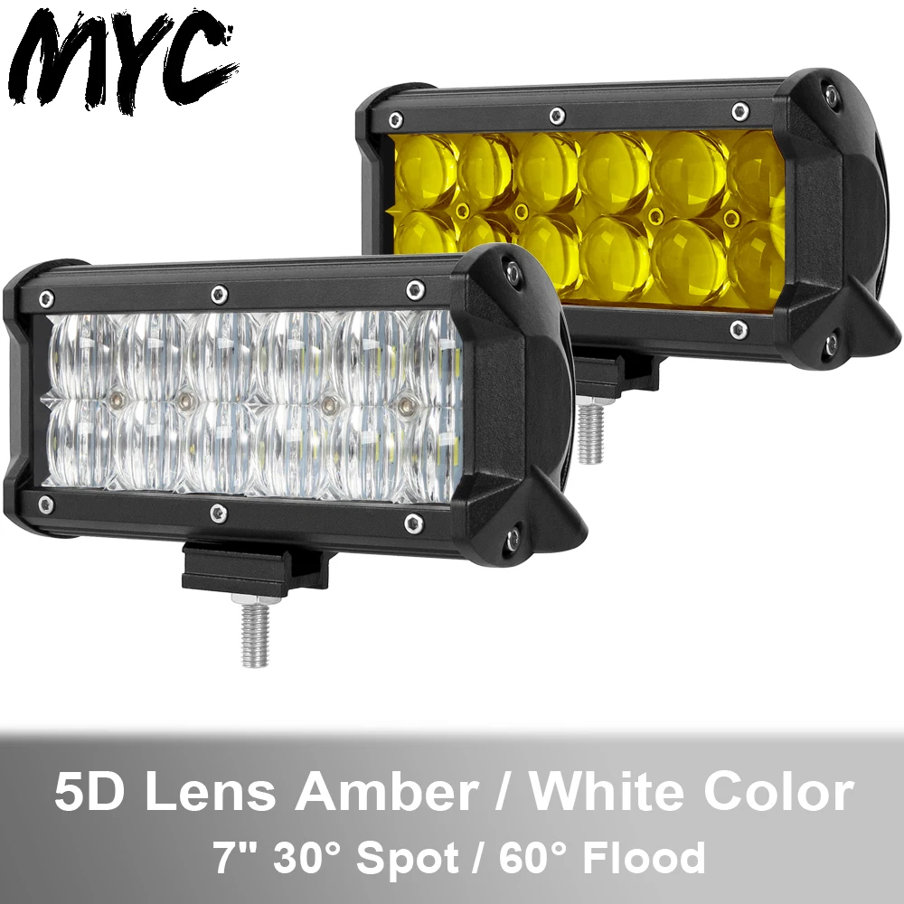 Светодиодная панель рабочего освещения 5D для внедорожника 7 дюймовая