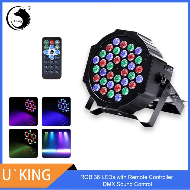 

RGB 36 LEDs Par Light Stage Effect Lighting with Remote Controller DMX Sound Control for DJ Bar Club Party Show