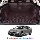 Кожаный коврик для багажника автомобиля для Honda Civic Sedan 2019, подкладка для груза, напольный коврик для багажника, ковер, автомобильные аксессуары