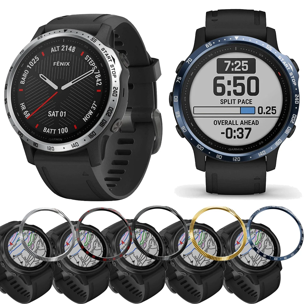 

Металлическая рамка для смарт-часов Garmin Fenix 6S/6SPro, клейкий чехол, защита от царапин