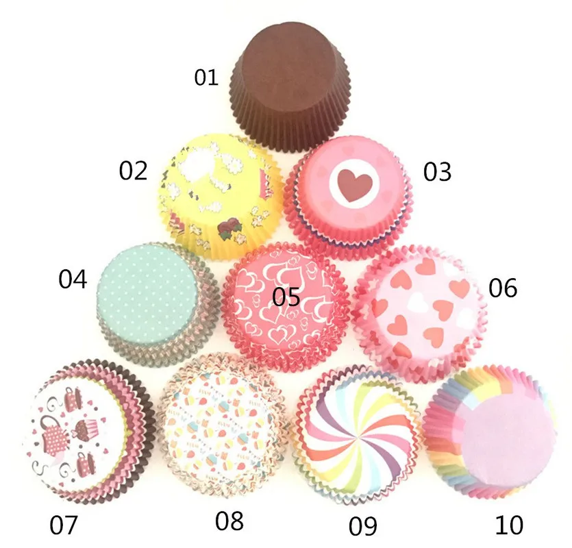 100 шт./компл. 2020 Новые Бумажные Формочки Для Маффинов и капкейков радужного цвета