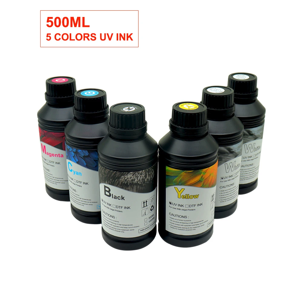 

500ml UV Ink Bottle For Epson L800 L805 L1800 R290 R300 1390 1400 1410 1430 1500W R3000 DX5 DX7 Universal UV Printer Ink