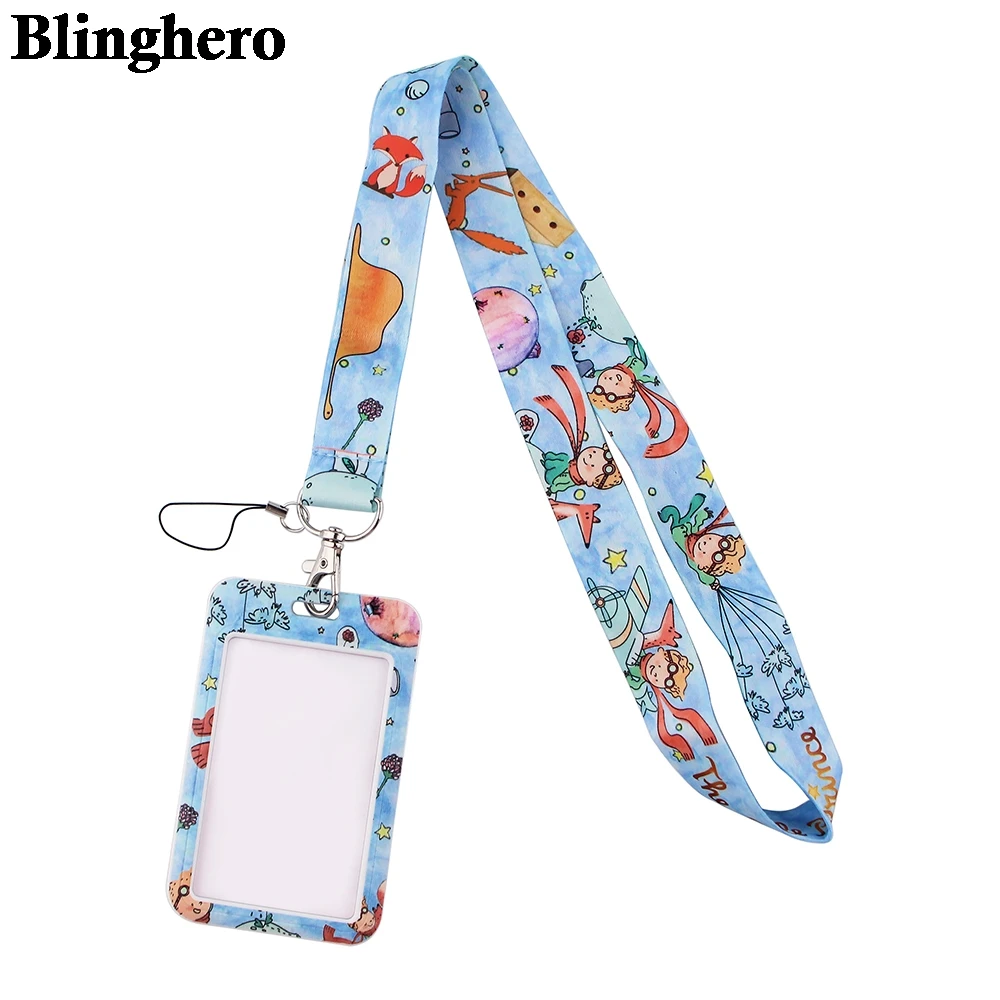 CB364 The Little Prince Cartoon Lanyard Card ID Badge Holder Keychain Pass Gym Mobile Key Holder Key Rings Gifts