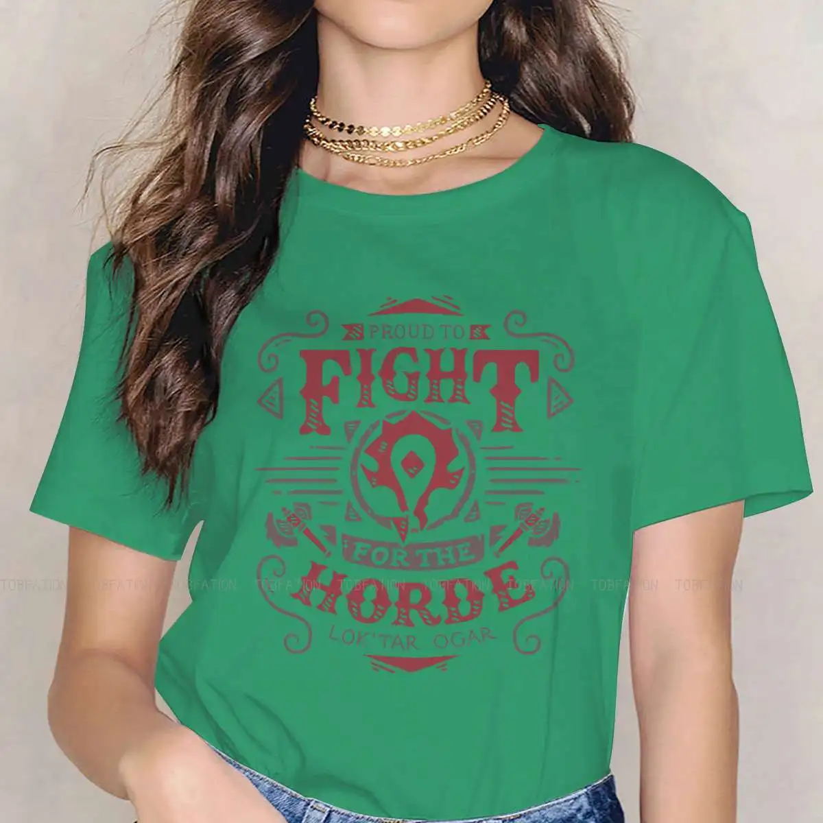 

Fight for the Horde Casual TShirt World of Warcraft Printing Casual T Shirt Female Short Sleeve Special Gift Idea