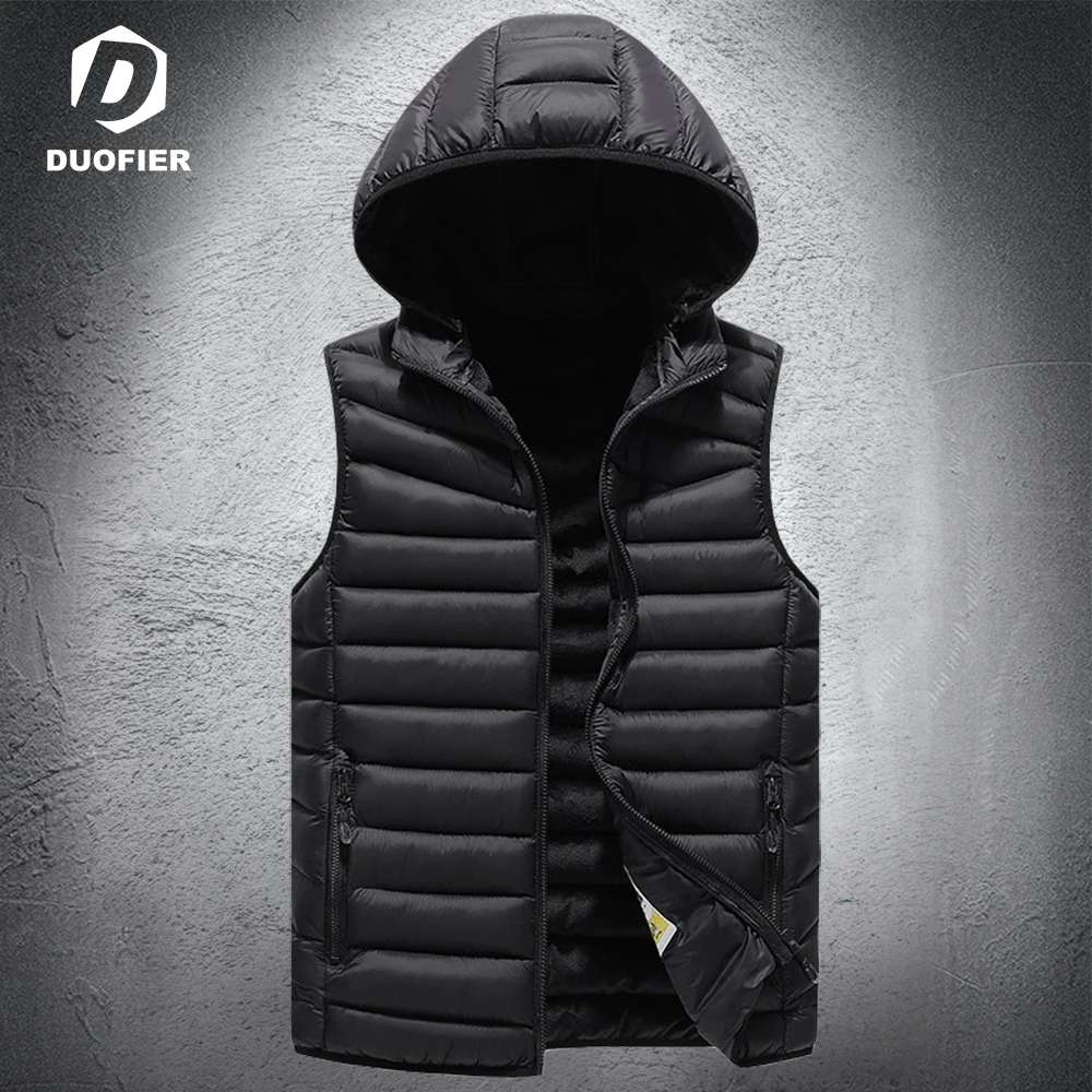 

Men Winter Vests Hooded 2021 New Short Coat Vest Cotton Padded veste homme Jacket Sleeveless Male Winter Warm Fashion Waistcoat