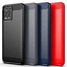 For Oppo Realme 8 Pro Case Realme 6 6S 7 Pro 7i Cover Shockproof Bumper Carbon Fiber Soft TPU Back Phone Cover Realme 8 Pro Case