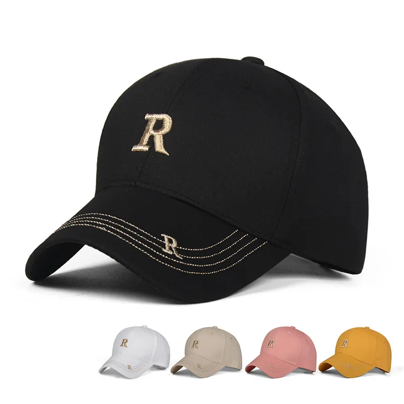 Кепка мужская с вышивкой буквы R модная бейсболка из хлопка Повседневная
