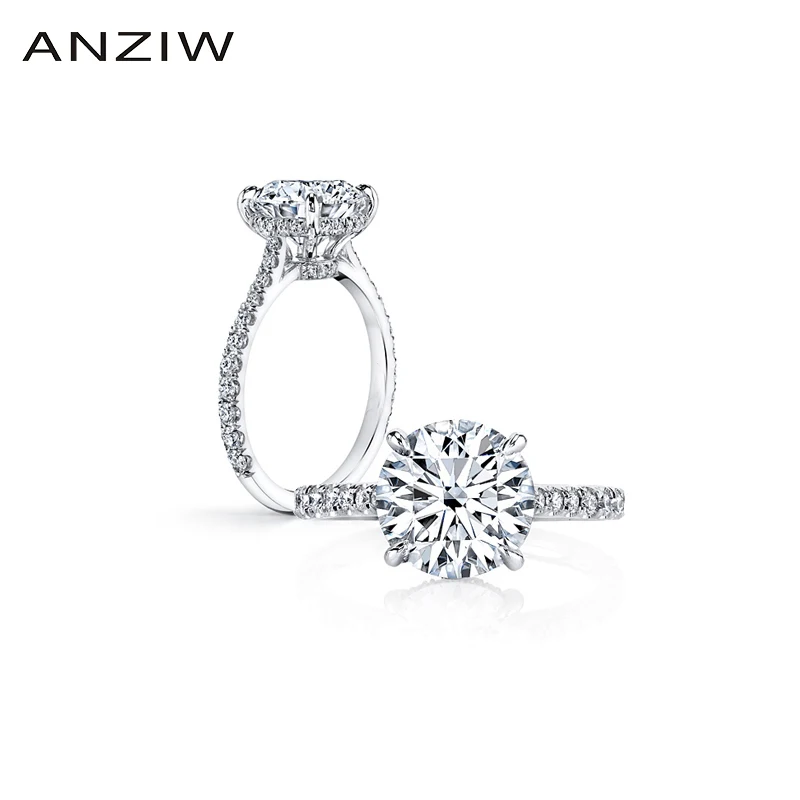 Кольцо женское из серебра 925 пробы 2 карата|wedding rings for women|ring 925wedding |