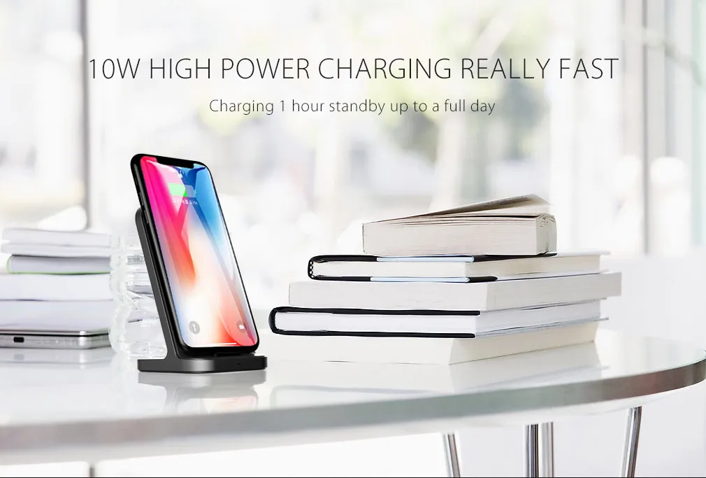 Портативное беспроводное зарядное устройство подставка для iPhone 11 Pro Max X XS XR 8 8 Plus Беспроводная зарядка для samsung Galaxy S9 S10 быстрая Беспроводная зарядка