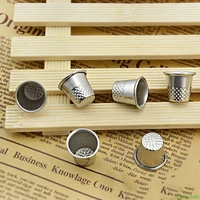 10pcsset metal finger thimble tailor silver sewing grip shield protect sewing tool pin needle craft tools finger tip protection