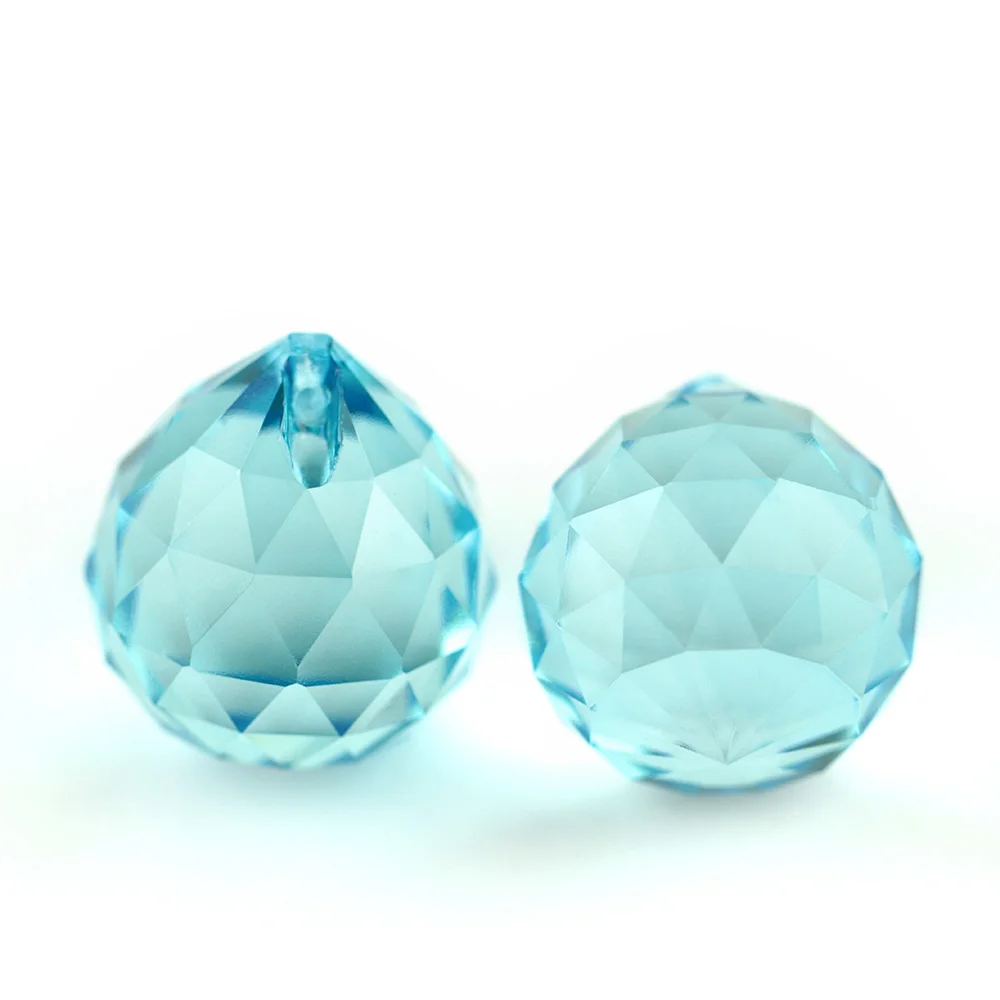 

Lt.aquamarine 15mm-40mm Crystal Glass Faceted Ball Shinning Prism Lighting Part Pendant Chandelier Accessories Home Decoration