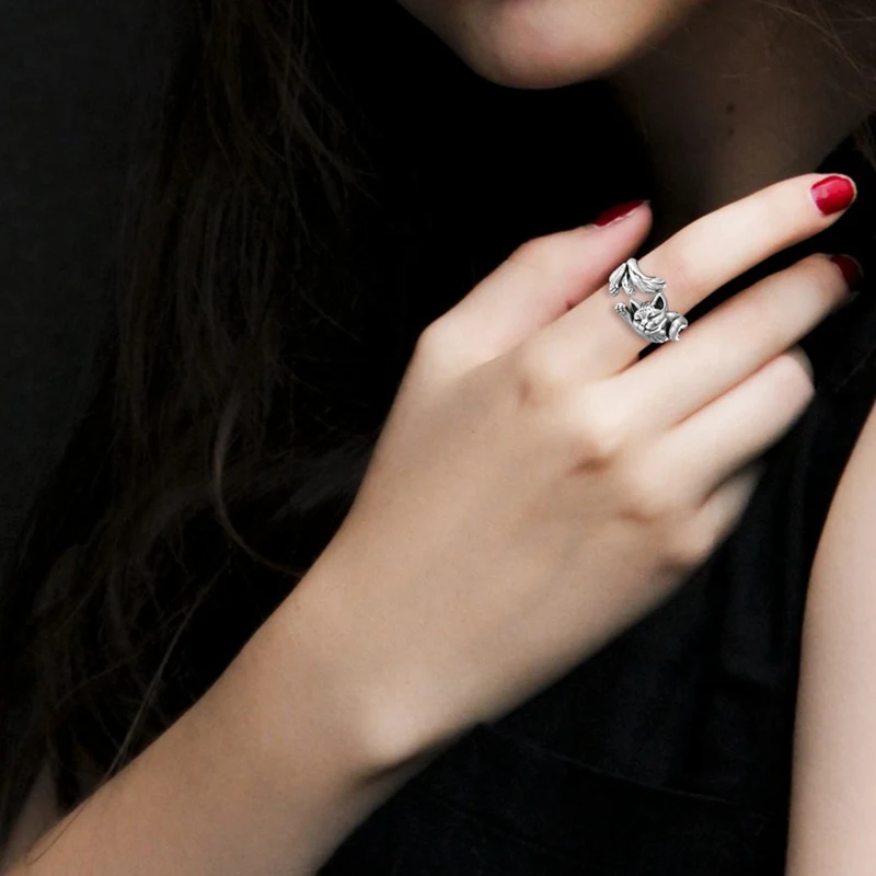 Винтажное кольцо на палец в стиле унисекс со спящими кошками ювелирное изделие
