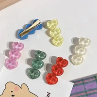 barrettes love heart hairpin ins candy color water ripple cute women and girls head bangs clip side sweet wild hair accessories