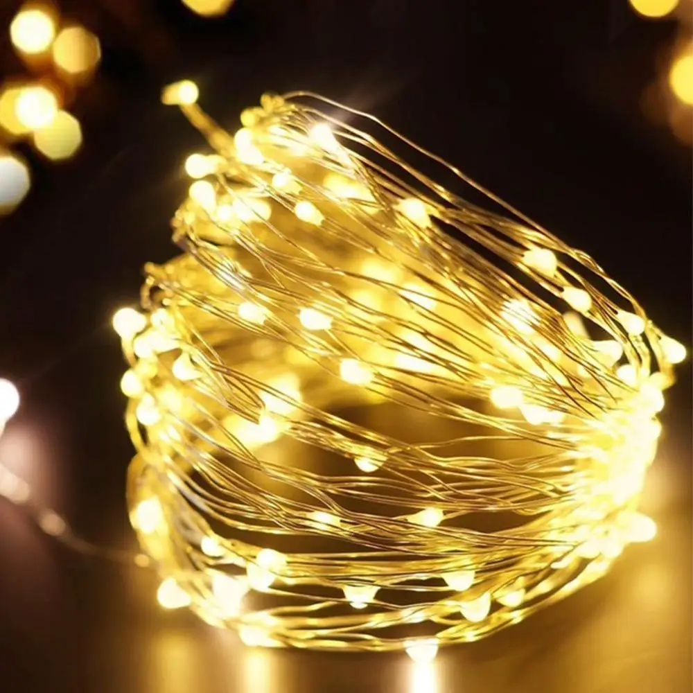 

Copper Silver Wire LED String Fairy Icicle ights 3M 5M 10M Holiday Lighting For Christmas Tree Garland Wedding Party Decoration