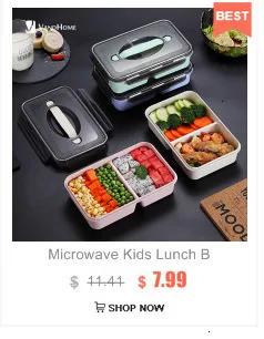 VandHome, японский детский Ланч-бокс, микроволновая печь, Bento box с отделениями, портативный, пшеничная солома, Bento, Ланч-бокс, контейнер для еды