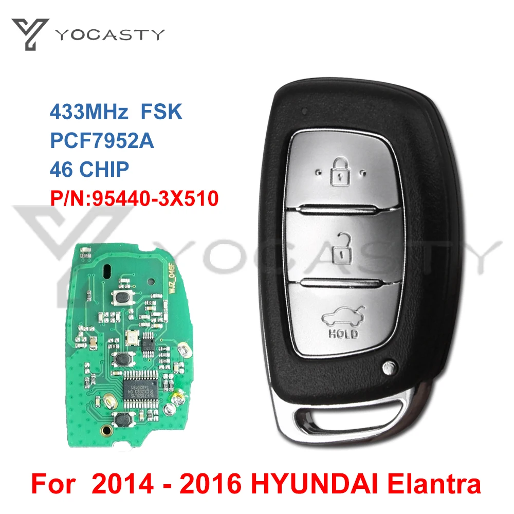 YCOASTY 3 btns дистанционный смарт Автомобильный ключ для HYUNDAI Verna 2014 2015 2016 с чипом PCF7952A